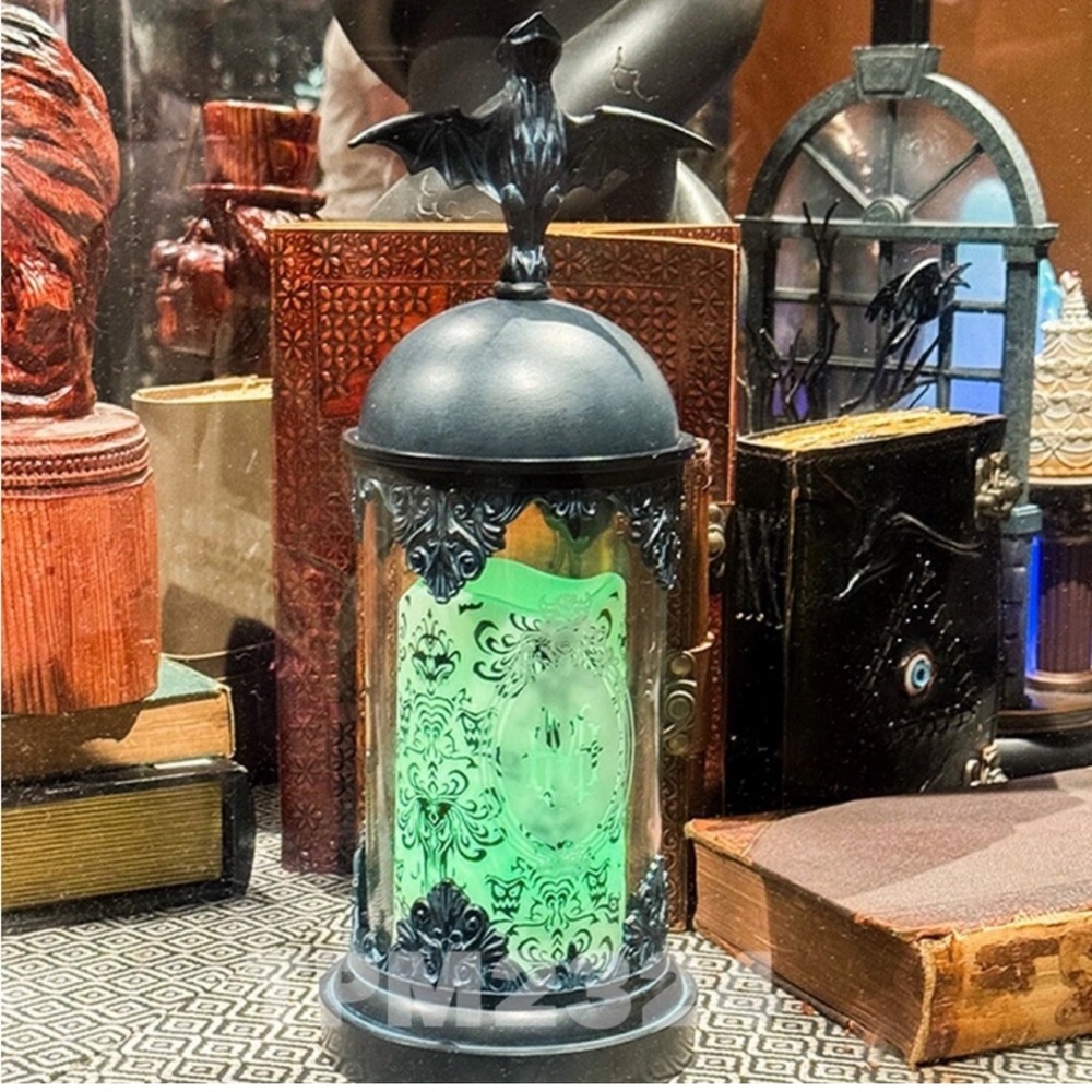 Disney Haunted Mansion Bat Hurricane Candle Holder - Color Changing